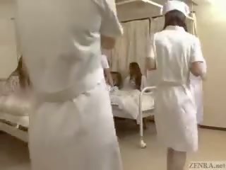 Zatrzymać the czas do fondle japońskie pielęgniarki!
