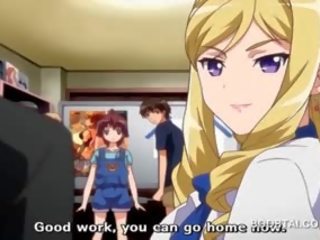 Blondýna prsnaté 9d anime predstavenie veľký kozy na školské