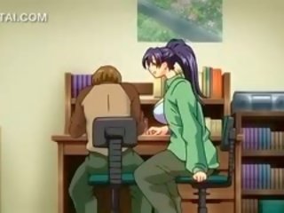 Busty glorious Hentai femme fatale Caught Working Wet Tits