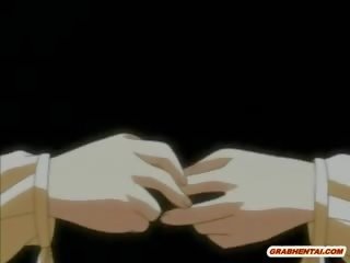 Simpatik japoneze hentai stimulim me gisht dhe nxehtë poking
