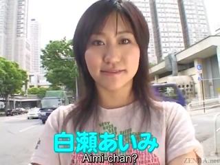 Subtitled jaapani av täht demonteeritakse alasti sisse avalik kuni orgasm