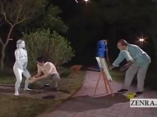 सबटाइटल जपानीस पब्लिक पार्क प्रतिमा fountain prank