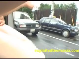 Japoniškas viešumas suaugusieji klipas į mini furgonas traffic už visi į pamatyti putė